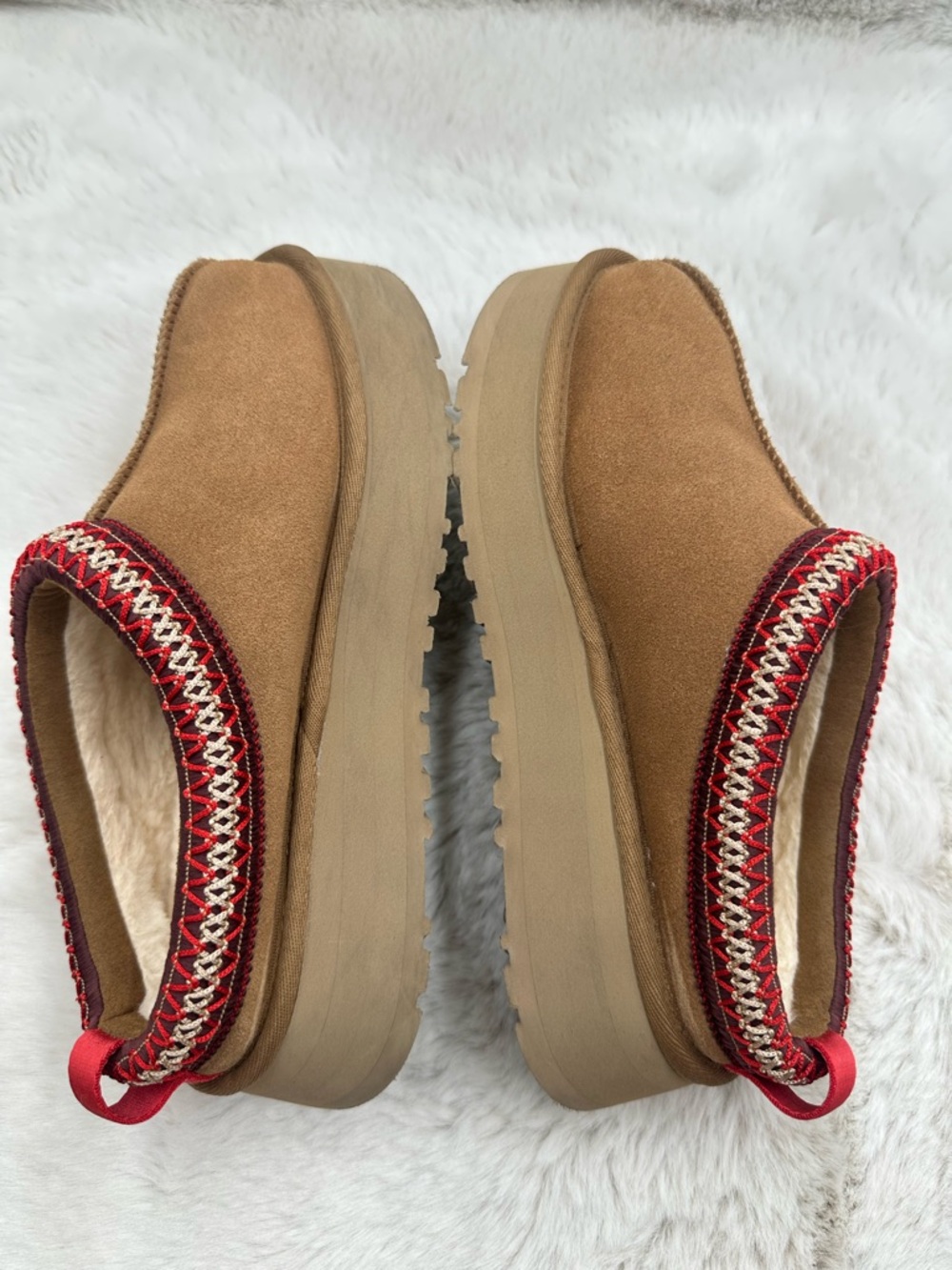 UGG Tazz Chestnut Platform Slippers Women size 7 Like New Cozy Clogs - Picture 9 of 14